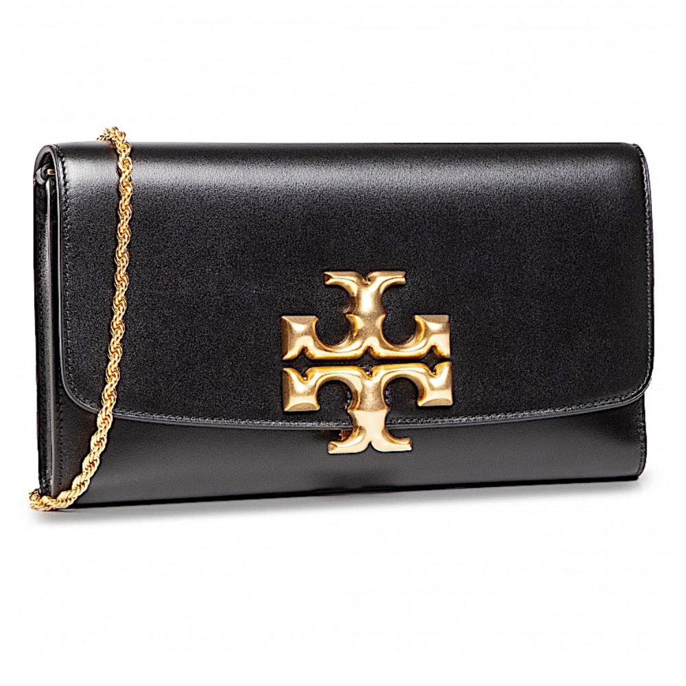Tory Burch Eleanor Black Leather Clutch